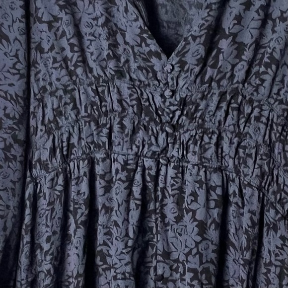 Zara Balloon Sleeve Floral Midi Dress Dark Romantic Feminine Size Small - Picture 4 of 7